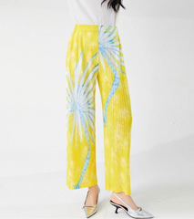 Travel Plissé Wide-Leg Pants