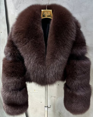 Couture Cropped Fox Fur Jacket