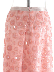 Elegant Floral Sequin Mesh Skirt