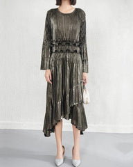 Luxury Ruffle Pleated Dress