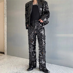 Men's Luxury Sequin Jacket & Pants 2-Piece Suit Set