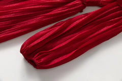 Couture Pleated Cape Dress