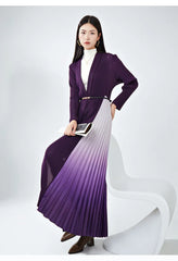 Truly Pleated Long Cardigan in Ombre