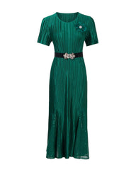 Luxury Plisse 3D Floral Dress
