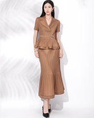 Couture Pleated Skirt Set