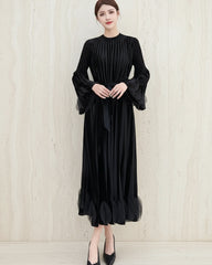 Truly Plissé Bell Sleeve Dress