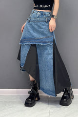 Timeless Classy Irregular Denim Skirt