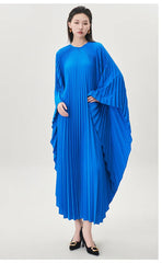 Luxury Plissé Cape Dress
