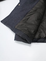 Quilted Collarless Jacket & Scarf