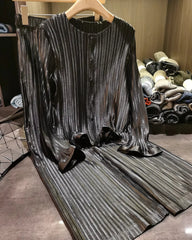 2-Piece Pleated Trouser Set