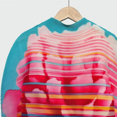 Floral Plissé Sculptural Top