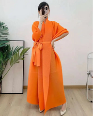 Luxury Plissé Longline Coat