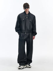 Couture Men's Oversized Vegan Leather Jacket