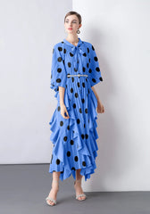 Everyday Plissé Polka Dot Dress