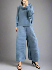 Comfortable Plissé Top & Pant Set