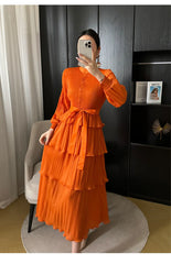 Women's Giselle Pleated Long Sleeve Dress