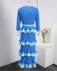 Luxe Tiered Ruffle Pleats Dress