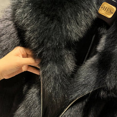 Luxury Fox Fur Zip-Up Coat