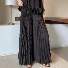 Premium Plisse Wide-Leg Pants