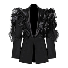 Luxury Avant-Garde Tailored Ruffled Blazer