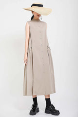 Luxury Oversized Sleeveless Shirt Dress