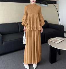 Flowy Plissé Blouse & Palazzo Pants
