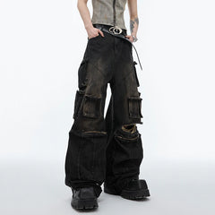 Men's Signature Vintage Distressed Cargo Jeans