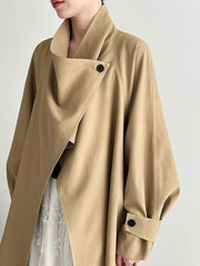 Luxury Draped Open-Front Coat