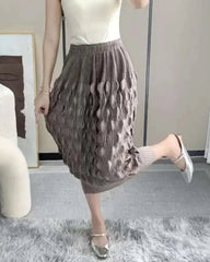 Elegant Bubble  Pleats Skirt