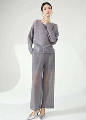 Classy Pleated Boat Neck Top
