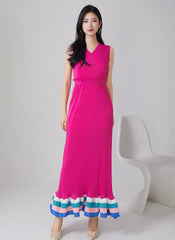 Luxury Pleats Dress & Shawl Set
