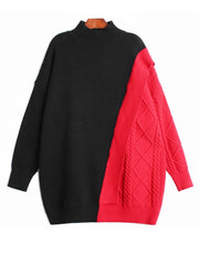 HEYFANCYSTYLE Bicolor Turtleneck Sweater