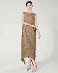 Plissé Sleeveless Dress