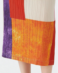 Geometric Plissé Top & Skirt