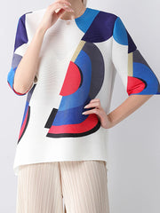 Luxury Pleated 3/4 Sleeve Blouse