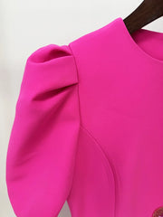 Luxury Puff-Sleeve Sequin Dress