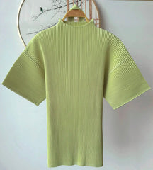 Plissé Flared Sleeves Top