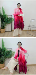 Luxury Geometric Pleated Cardigan