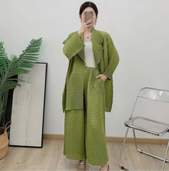 Truly Pleated Everyday Cardigan & Pants Set