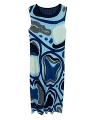 Plisse Modernist Geometric Dress
