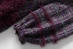 Luxe Formal Tweed Tulle Dress