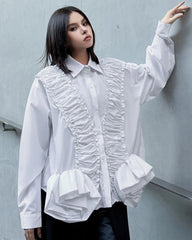 Oversized Ruffle Blouse Top