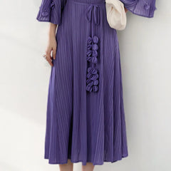 Women's Elegant Japanese Pleated Floral Dress