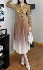 Ombre Pleated Blazer Dress