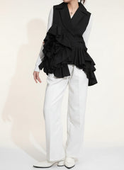 Luxury Ruffle Asymmetrical Vest