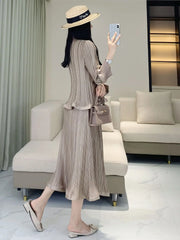 Luxury Pleats 2-Piece Dress Set