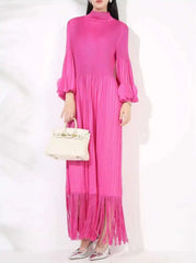 Luxury Plisse Tassel Fringe Dress