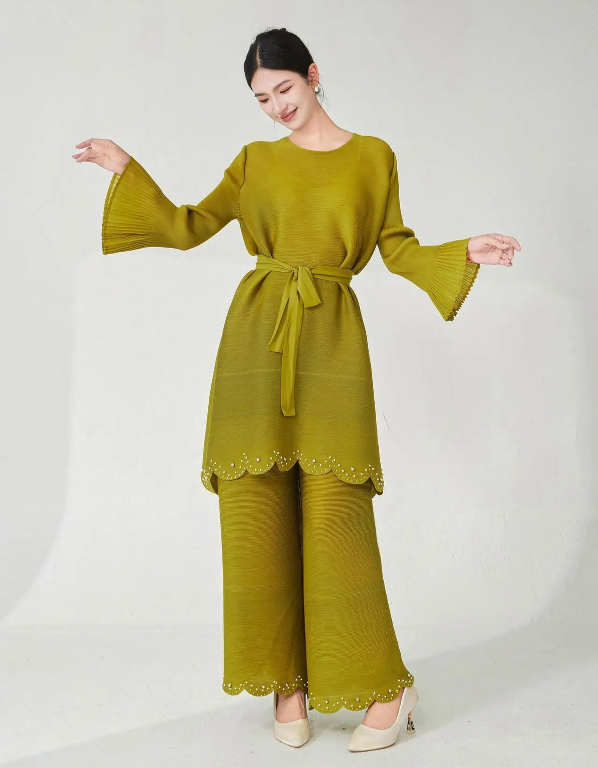 Plissé Japanese Pearl 2-Piece Set