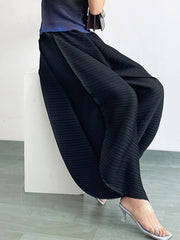 Luxury High-Waisted Pleated Gaucho Pants