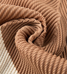 Pleated Two-Tone Blouse Top